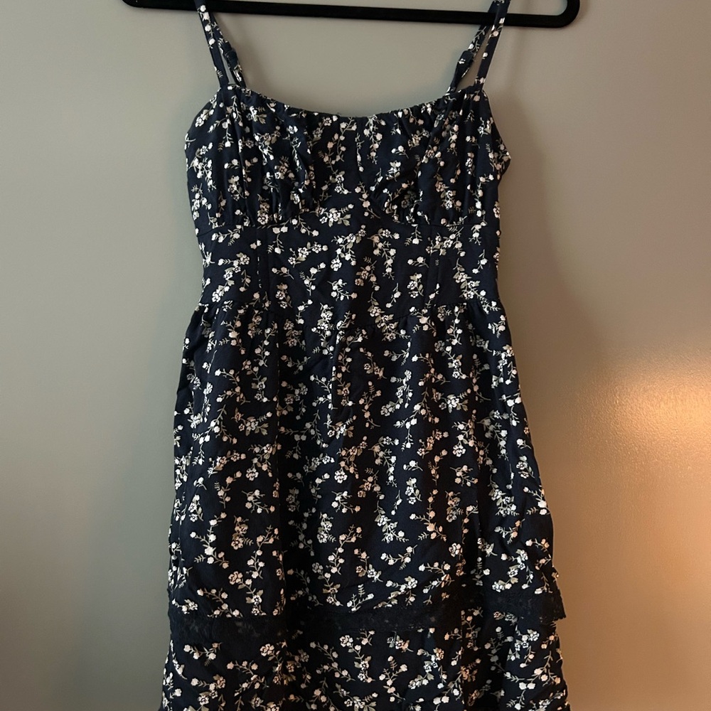 Hollister Navy Floral Dress